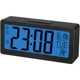 Max excell, LED digitalna budilka z velikim zaslonom za prikaz ure, datuma in temperature, Črna, (5000309809)