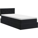 s od storage s uzglavljem Crna 100 x 200 cm Baršun | shoptok.hr