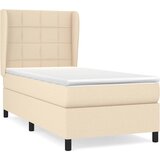  Krevet s oprugama i madracem krem 100 x 200 cm od tkanine | shoptok.hr