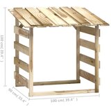 Pregola s streho 100x90x100 cm impregnirana borovina, (20759209) | Shoptok.si