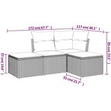  4-dijelni set vrtnih sofa od poliratana s jastucima crni | shoptok.hr