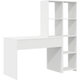 vidaXL Stol s policom s pohranom Bijela 138.5 x 55 x 143 cm Konstruirano drvo | shoptok.hr