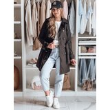 DStreet Trencz damski dwurzędowy z paskiem BELISION czarny | shoptok.hr