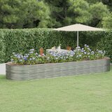 vidaXL Visoka greda iz prašno premazanega jekla 510x140x68 cm srebrna | Shoptok.si