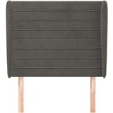  Uzglavlje s ušima tamnosivo 83 x 23 x 118/128 cm baršunasto | shoptok.hr