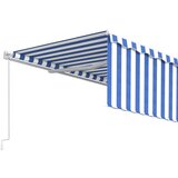 vidaXL Tenda na ručno uvlačenje s roletom 5 x 3 m plavo-bijela | shoptok.hr