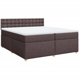 vidaXL Box spring postelja z vzmetnico temno rjav 200x200 cm blago, (21306259) Cene