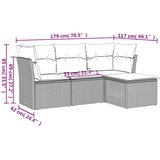  4-dijelni set vrtnih sofa s jastucima svijetlosivi poliratan | shoptok.hr