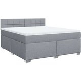 vidaXL Box spring postelja z vzmetnico svetlo siva 180x200 cm blago | Shoptok.si