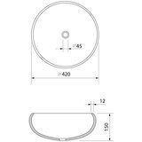 Sapho Črn steklen okrogel umivalnik ø 42 cm Gaviota – | Shoptok.si