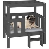  Krevet za pse sivi 65,5x50,5x70 cm od masivne borovine | shoptok.hr