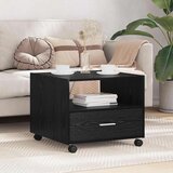 vidaXL Klubska miza Črni hrast 55 x 55 x 45 cm Konstruiran les | Shoptok.si