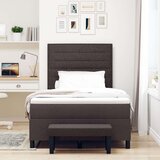  vzmetnica s posteljo in klopjo temno rjava 120x200 cm tkanina, (22083355) | Shoptok.si