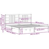  Okvir za krevet od masivne borovine crni 200 x 200 cm | shoptok.hr