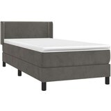 Box spring postelja z vzmetnico temno siva 80x200 cm žamet, (20725994) | Shoptok.si