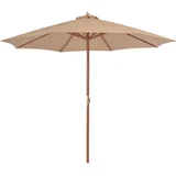 suncobran s drvenim stupom 300 cm smeđesivi