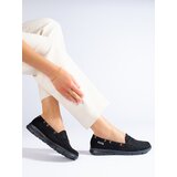 SHELOVET Black suede women's moccasins Cijene