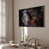  Slika - Crazy Lion (1 Part) Wide 120x80 U prirodnom drvenom okviru | shoptok.hr