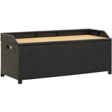 The Living Store Vrtna klop s prostorom za shranjevanje 120 cm poli ratan črna - Klop S Prostorom Za Shranjevanje, (21460097) Cene