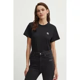 Karl Lagerfeld Bombažna kratka majica ženska, črna barva, 245W1712