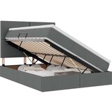  Krevet S LED lampica s pohranom Tamno siva 140 x 190 cm tkanina | shoptok.hr