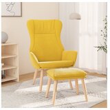 vidaXL Stol za sproscanje s stolckom za noge gorcicno rumeno | Shoptok.si