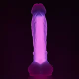 DREAMTOYS Radiant Soft Silicone Glow in the Dark Dildo Large Pink