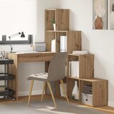 vidaXL kotniška miza s polico artisan hrast 101,5 x 149,5 x 149,5 cm Cene
