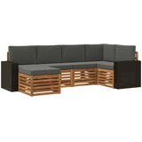 vidaXL Kotna sedežna garnitura z blazino 6 pcs Naravna in antracitna, (5000283309) | Shoptok.si
