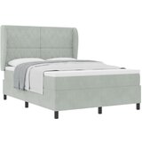 vidaXL Box Spring postelja z Matrasom Svetlo siva 140x200 cm Žamet | Shoptok.si