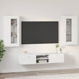  Set TV komoda FLORIN 3 pcs Visoki sjaj bijela Konstruirano drvo | Eponuda.com