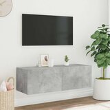  Zidni TV ormarić s LED svjetlima siva boja betona 100x35x31 cm | shoptok.hr