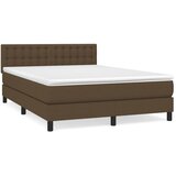  Krevet s oprugama i madracem tamnosmeđi 140 x 190 cm od tkanine | shoptok.hr