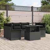  Sjedeća garnitura za vrt 7 kom. Crna [Sintetički]: Poli Ratan 234 x 132,5 x 85 cm | shoptok.hr
