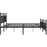 Metalni okvir kreveta uzglavlje i podnožje crni 183x213 cm | shoptok.hr