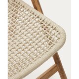 Kave Home Leseni vrtni stol v beli in naravni barvi Dandara - | Shoptok.si