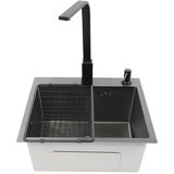 Oem Kuhinjski umivalnik, visoko kakovostna nerjaveča jeklena, zasnova z veliko kapaciteto -s pipico, (5000140218) | Shoptok.si
