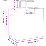  Papirnate vrećice 250 kom s ručkama crne 26x17x25 cm | shoptok.hr