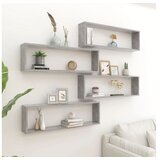  Stenske police kockaste 4 kosi betonsko sive 100x15x30 cm | Shoptok.si