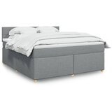 vidaXL Box spring postelja z vzmetnico svetlo siva 180x200 cm blago | Shoptok.si