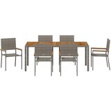  Vrtni set za objed 7 kom. Siva poliratan | shoptok.hr