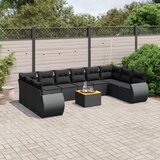 vidaXL 11-dijelni set vrtnih sofa od poliratana s jastucima crni | shoptok.hr