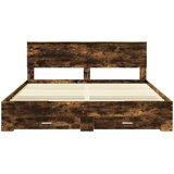  Krevetna konstrukcija s ladicama Dimljeni hrast 200 x 200 cm | shoptok.hr