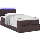 vidaXL Otomanski posteljni okvir z vzmetnico rjav 80x200 cm blago, (21608572) | Shoptok.si