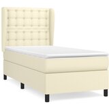 vidaXL Box spring postelja z vzmetnico krem 100x200 cm umetno usnje, (20724304) Cene