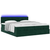  Okvir kreveta s madracima tamnozeleni 200x200cm baršunasti | shoptok.hr