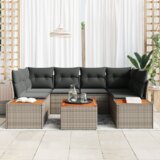 vidaXL set od 6 komada vrtnih kauča sa jastučićima sivi poli pruće akacija | shoptok.hr
