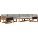 vidaXL Zunanja garnitura za sedenje 7 pcs Naravna in svetlo siva, (5000281499) | Shoptok.si