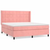 vidaXL Box spring postelja z vzmetnico roza 160x200 cm žamet, (20896480) Cene