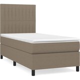  Krevet s oprugama i madracem smeđesivi 90x190 cm od tkanine | shoptok.hr